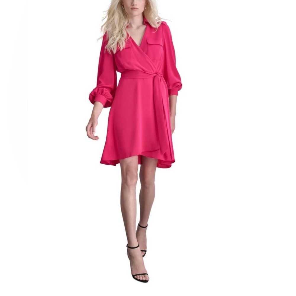 DKNY
Women's Balloon-Sleeve Faux-Wrap Dress